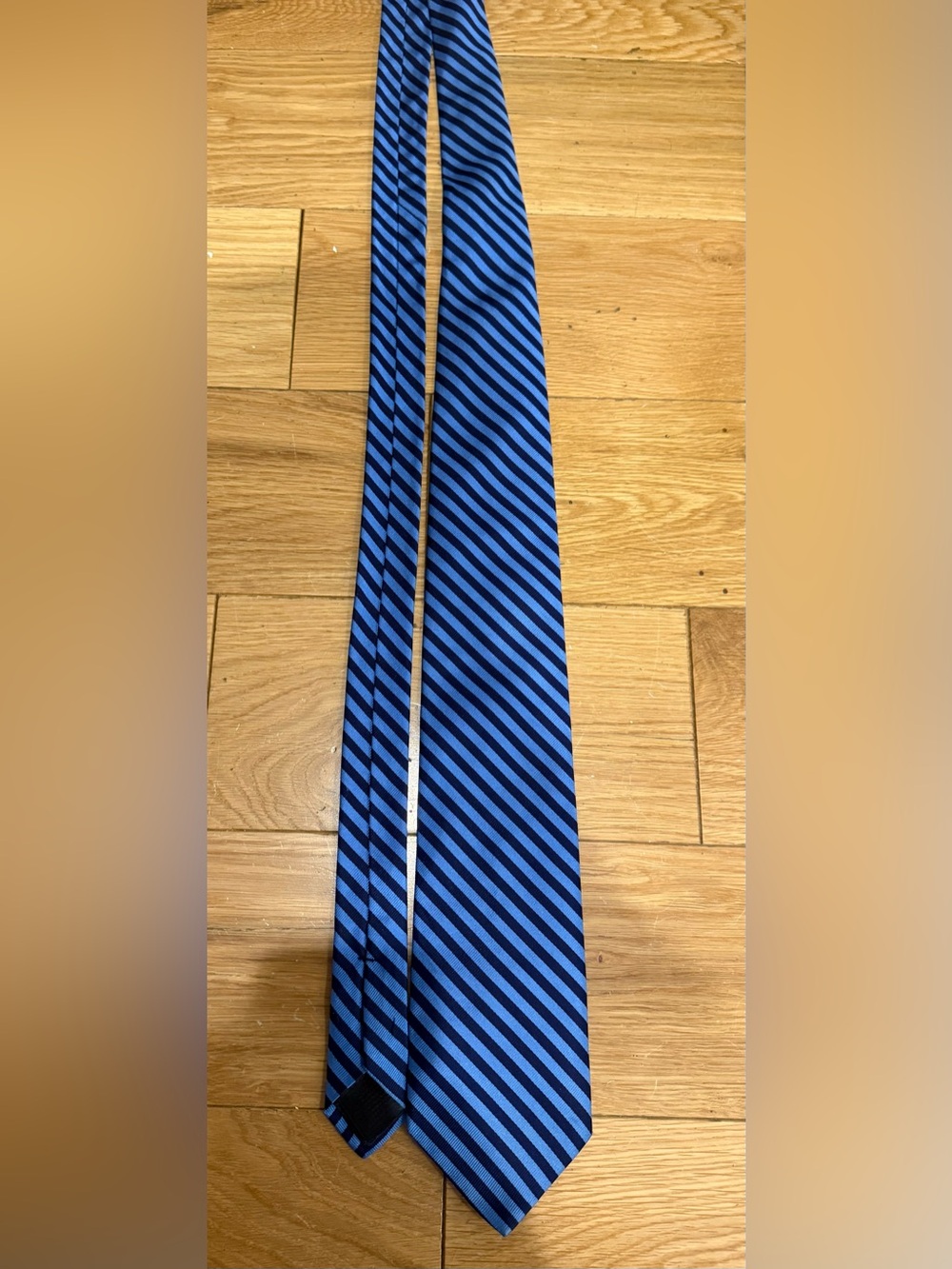 Brooks Brothers Navy and Royal Blue Diagonal Stripe Silk Tie